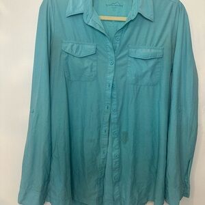 Eddie Bauer Blue Long Sleeve Button Down Shirt